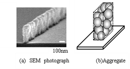 60nm線幅の高分子ラインパターン